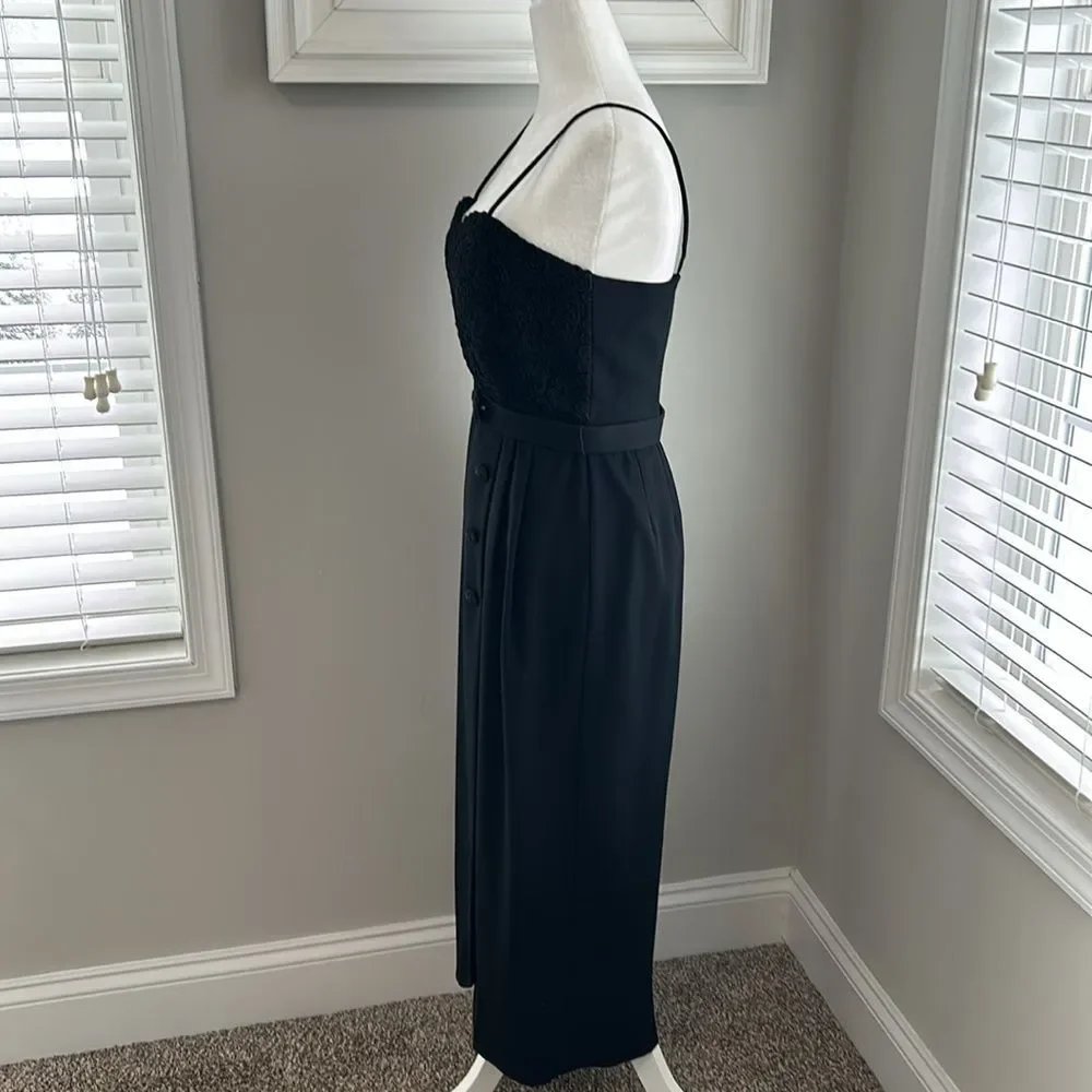 Vintage Kenar Dress Formal Sleeveless Black Maxi Crocheted Dress - Picture 8 of 15